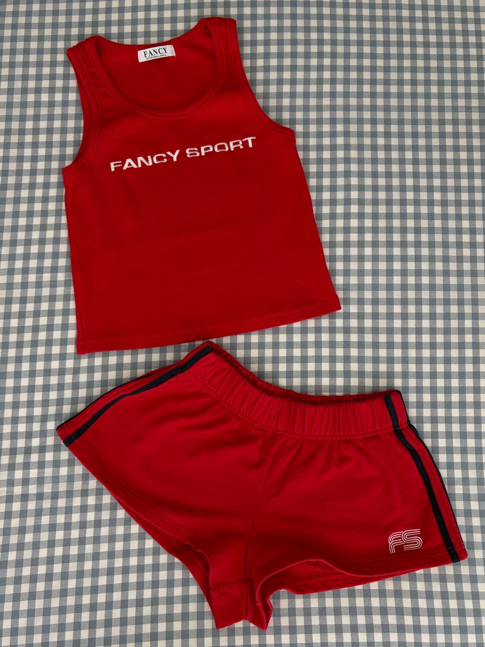 Shop Fancy sport track shorts and tank set
